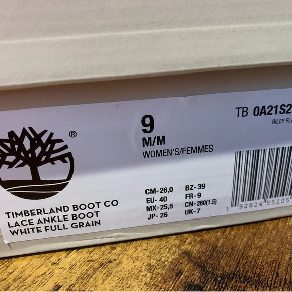 NIB Timberland Lace Ankle Boot White Full Grain Size 9 HOST PICK🍾🍾 - Picture 6 of 6